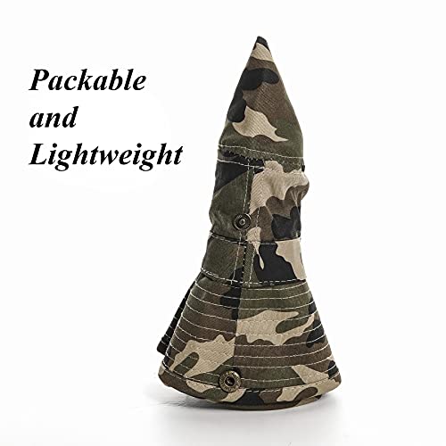 Boys Camo Sun-Bucket-Hat Summer Outdoor Safari Fishing-Hat Boonie-Cap for Big Kids 7-14Yrs (Size: 7), Camo, 7-14 Years