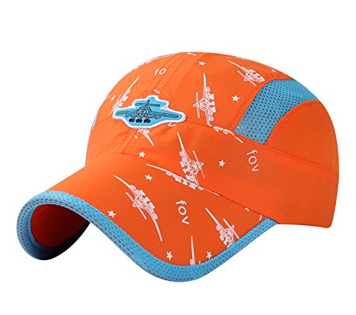 Decentron Kids Boys Lightweight Quick Drying Sun Hat Outdoor Sports UV Protection Caps Mesh Side Ball Cap Orange
