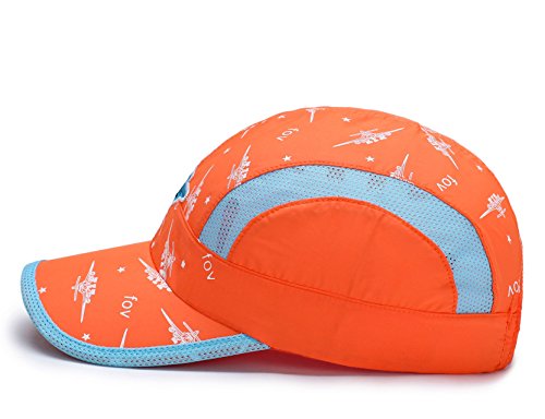 Decentron Kids Boys Lightweight Quick Drying Sun Hat Outdoor Sports UV Protection Caps Mesh Side Ball Cap Orange