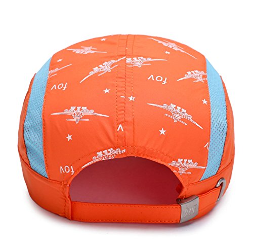 Decentron Kids Boys Lightweight Quick Drying Sun Hat Outdoor Sports UV Protection Caps Mesh Side Ball Cap Orange
