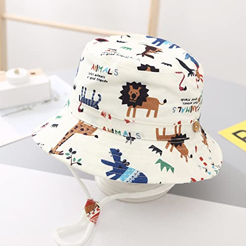 imKutie Baby Sun Hat, UPF 50+ Toddler Kids Cartoon Animal Shark Star Summer Bucket Hats Adjustable Baby Hat with Chin Strap for 6 Months-8 Years