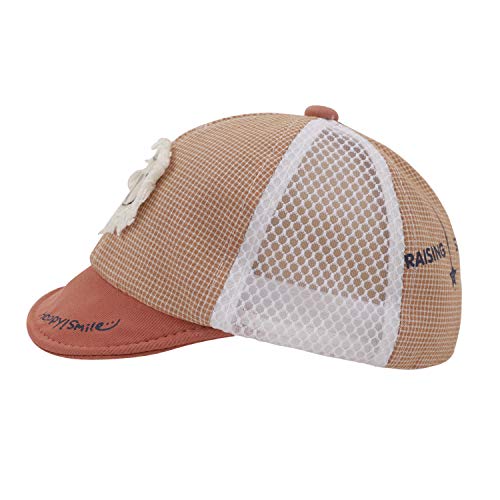 Afinder Babies Lovely Cartoon Peak Cap Toddlers Breathable Cotton Mesh Sun Hats Anti-UV Supple Brim Visor Hats Baseball Caps for 6-12M Girls Boys Orange