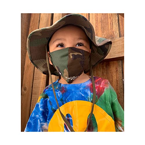 HilyBony Boys Camo Sun-Bucket-Hat Summer Outdoor Safari Fishing-Hat Boonie-Cap for Big Kids 5-15Yrs (54cm/Fit for 5-9 Years Old, Camo)