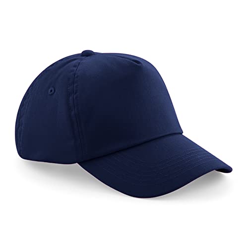 Youngly® Kids 5 Panel Button Baseball Cap Boys Girls School Pre-Curved Adjustable Cotton Outdoor Summer Sun Hat French Navy