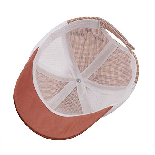 Afinder Babies Lovely Cartoon Peak Cap Toddlers Breathable Cotton Mesh Sun Hats Anti-UV Supple Brim Visor Hats Baseball Caps for 6-12M Girls Boys Orange