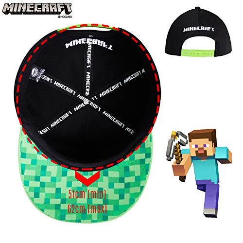 Minecraft Baseball Caps for Boys, Kids Trucker Hat with Creeper and TNT, One Size Baseball Cap, Official Video Game Merchandise for Childrens, Gifts for Gamers (Multicoloured)