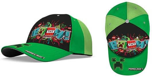 Mine-Craft Kids Baseball Cotton Cap, Green Adjustable Toddler Cap for Sun Rays Protection, Summer Sun Hat for Boys Ages 3-7 Years Small (S)