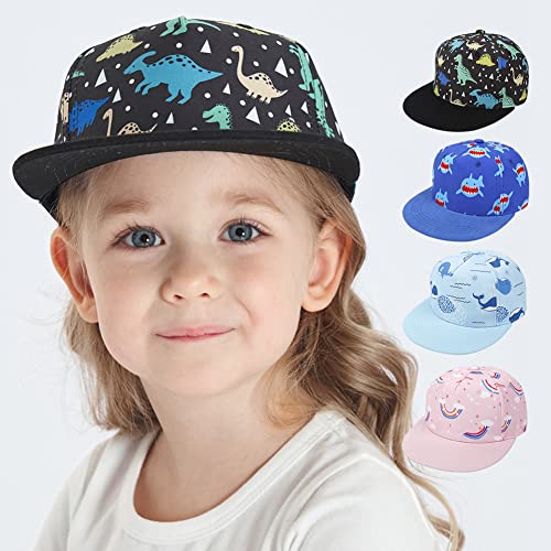 imKutie Kids Baseball Cap Cute Cartoon Dinosaur Shark Rainbow Whale Boys Girls Sun Hats Adjustable Hat for 1-8 Years