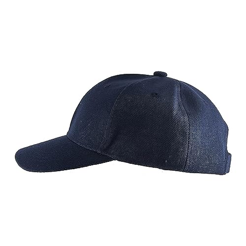 Youngly® Kids 5 Panel Button Baseball Cap Boys Girls School Pre-Curved Adjustable Cotton Outdoor Summer Sun Hat French Navy
