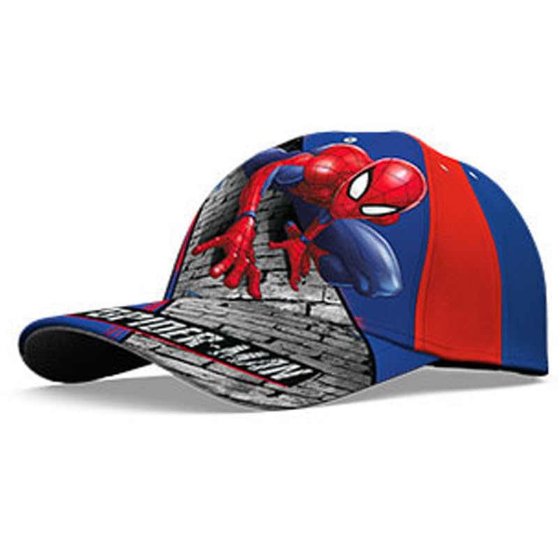 Spiderman Adventure-Ready Baseball Cap, Outdoor Cotton Hat for Boys, Blue Hat for Kids Gift School Sports 3+ Years, Designed for Explorers