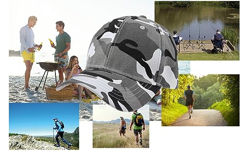 Afinder Mens Teen Boys Camouflage Baseball Cap Sun Protection Large Visor Cotton Sun Hats Headwear Breathable Outdoor Sports Cycling Camping Fishing Hunting Travel Beach Tennis Golf Hat Cap