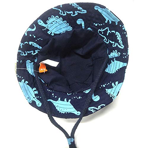 LLZ.COQUE Kids Baby Boy Sun Hat Bucket Hats Cute Dinosaures Soft 100% Cotton with Adjustable Chin Strap Navy Big
