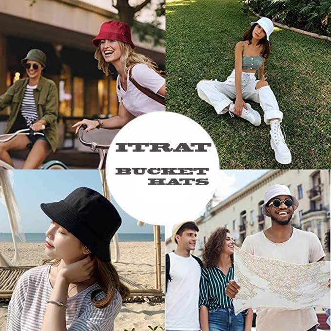 Bucket Hats Fisherman Style Plain Simple Bucket Hat for Women Men Girls or Boys Brimmed Sun Hat for Football Hiking Fishing Festival or Beach Holiday One Size Fits All (Navy)