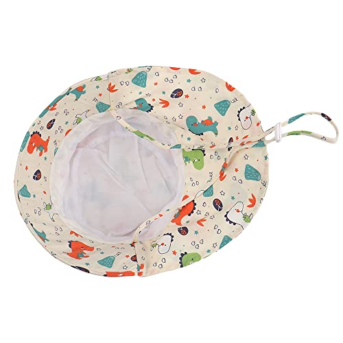 LACOFIA Baby Cotton Summer Hat Toddler Boys Girls Sun Hat Kids UPF 50+ Neck Protection Flap Cap with Adjustable Chin Straps Beige 2-5 Years