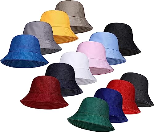 Bucket Hats Fisherman Style Plain Simple Bucket Hat for Women Men Girls or Boys Brimmed Sun Hat for Football Hiking Fishing Festival or Beach Holiday One Size Fits All (Navy)
