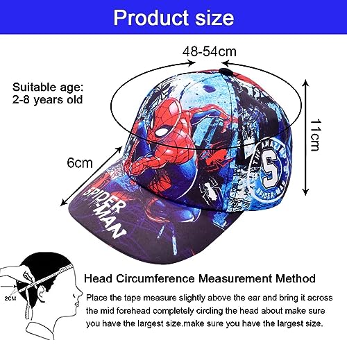 BSNRDX Printing Cap Cartoon Adjustable Baseball Cap Children Sun Hat Visor Cap Summer Running Cap for Boys & Girls(50-54CM) Black
