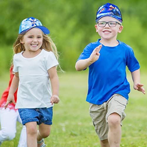 2pcs Sonic Baseball Hat, Kids Adjustable Baseball Hat, Sports Casual Breathable Hat in Cotton Sonic Theme Printing Baseball Hat for Kids Sunscreen Summer Running School Sport Beach Party Blue