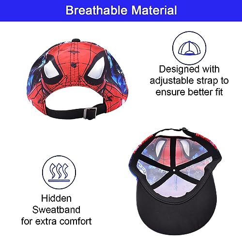 BSNRDX Printing Cap Cartoon Adjustable Baseball Cap Children Sun Hat Visor Cap Summer Running Cap for Boys & Girls(50-54CM) Black