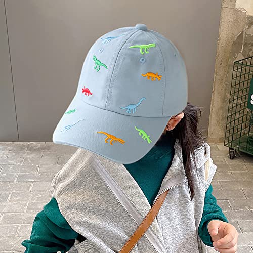 XYIYI Sky Blue Dinosaur Cotton Boys Baseball Hat Toddler Boy Sun Hats Summer Kids Trucker Cap 2-8 Years