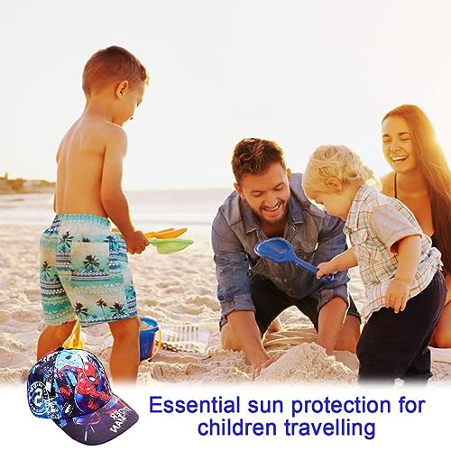 BSNRDX Printing Cap Cartoon Adjustable Baseball Cap Children Sun Hat Visor Cap Summer Running Cap for Boys & Girls(50-54CM) Black