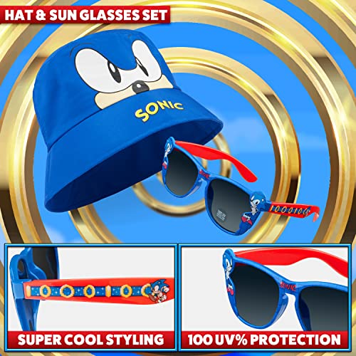 Sonic The Hedgehog Bucket Hat Summer Accessories Set Gamer Boys Hat Kids Boys Sonic Gifts for Boys Blue