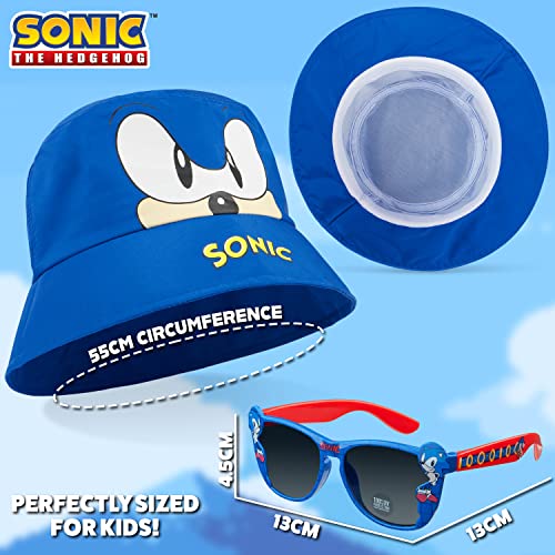 Sonic The Hedgehog Bucket Hat Summer Accessories Set Gamer Boys Hat Kids Boys Sonic Gifts for Boys Blue