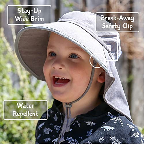 JAN & JUL Large Brim Toddler Boy Sun-Hat Dinosaur (L: 2-5 Years, Dinoland)