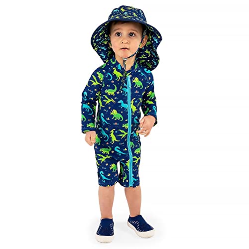 JAN & JUL Large Brim Toddler Boy Sun-Hat Dinosaur (L: 2-5 Years, Dinoland)