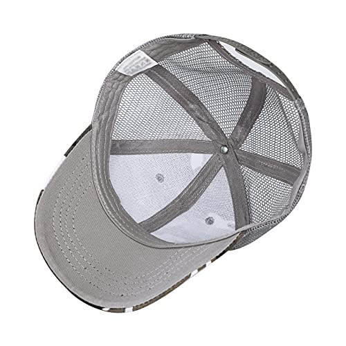 Kids Camo Baseball Cap Mesh Sun Hat Cotton Snapback Trucker Cap UV Protection Visor Headwear Quick Dry Breathable Outdoor Sports Hat Cap Cycling Football Travel Beach Tennis Boys Girls 5-12 Years Old