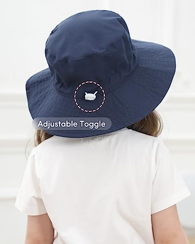 Adorel Baby Boys Bucket Hat Adjustable Sun Hat Pack of 2 Plain Grey&Deep Blue 6-24 Months (Manufacturer Size:S)