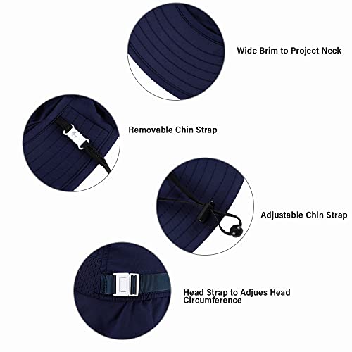 MASOCIO Baby Sun Hat Toddler Kids Boys Girls Summer Bucket Hats Cap Boy 1 2 Years 12 18 Adjustable Age 6-24 Months Navy Blue