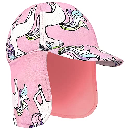 Gifts Treat Kids Legionnaires Hat, UPF 50+ Sun Protection Swim Cap Flap Hat in Unicorn Pattern for Kids, Quick Drying Boys Sun Hat with Neck Protection for Beach Seaside Pool, Unicorn, 6-8 Years