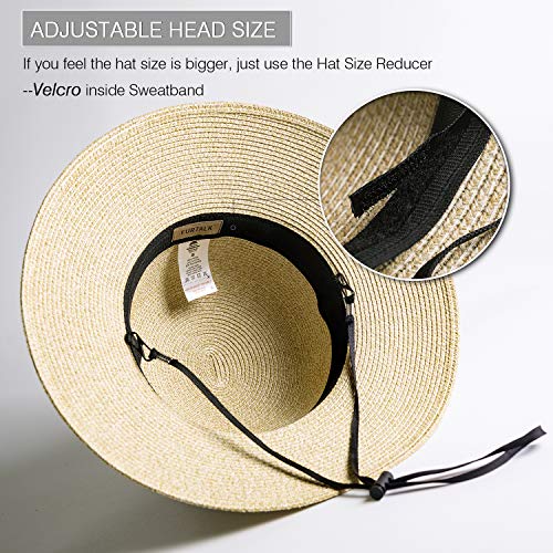 FURTALK Womens Beach Sun Straw Hat UV UPF50 Travel Foldable Brim Summer UV Hat