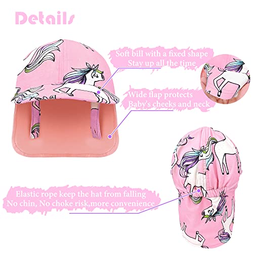 Gifts Treat Kids Legionnaires Hat, UPF 50+ Sun Protection Swim Cap Flap Hat in Unicorn Pattern for Kids, Quick Drying Boys Sun Hat with Neck Protection for Beach Seaside Pool, Unicorn, 6-8 Years