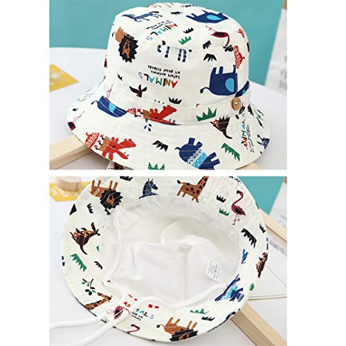 XYIYI Baby Kids Lion Bucket Hat Adjustable Sun Hats Breathable Beach Hat for 1-2 Years Old Boys Girls (Beige)