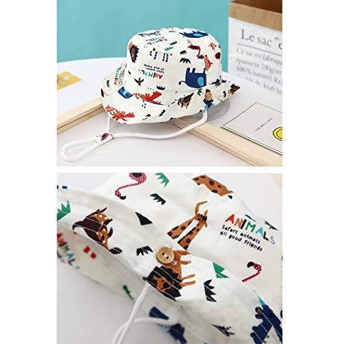 XYIYI Baby Kids Lion Bucket Hat Adjustable Sun Hats Breathable Beach Hat for 1-2 Years Old Boys Girls (Beige)