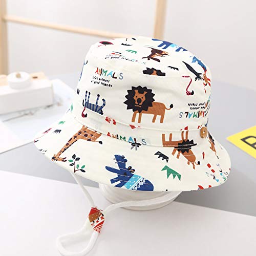 XYIYI Baby Kids Lion Bucket Hat Adjustable Sun Hats Breathable Beach Hat for 1-2 Years Old Boys Girls (Beige)