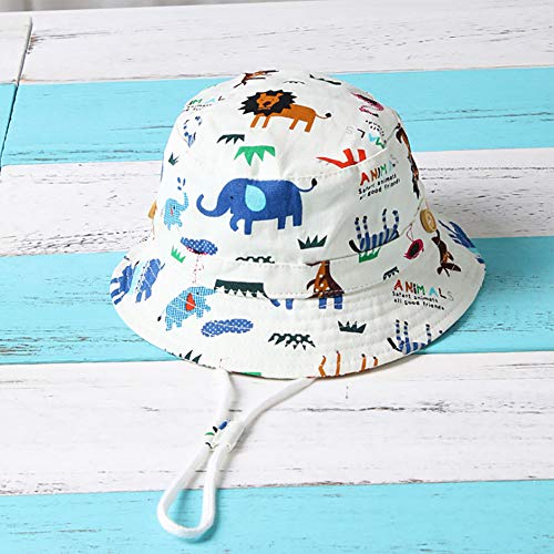 XYIYI Baby Kids Lion Bucket Hat Adjustable Sun Hats Breathable Beach Hat for 1-2 Years Old Boys Girls (Beige)