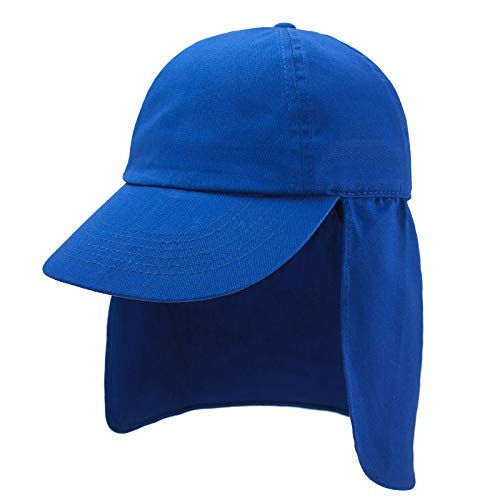 4sold Junior Legionnaire Style Baseball Cap Boy Girl Children Summer Sun Hat UV Protection Child Kids Sport 8 Colours (Royal Blue)