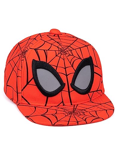 Marvel Spider-Man Kids Snapback Cap | Red Summer Hat for Boys & Girls | Spiderman Superhero Graphic Sun Cap | Adjustable Clasp Spider Web Headwear | Cool Merchandise Gift for Children