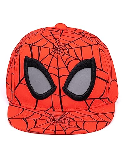Marvel Spider-Man Kids Snapback Cap | Red Summer Hat for Boys & Girls | Spiderman Superhero Graphic Sun Cap | Adjustable Clasp Spider Web Headwear | Cool Merchandise Gift for Children