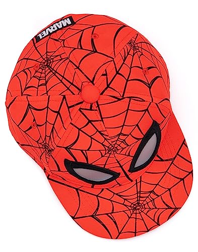 Marvel Spider-Man Kids Snapback Cap | Red Summer Hat for Boys & Girls | Spiderman Superhero Graphic Sun Cap | Adjustable Clasp Spider Web Headwear | Cool Merchandise Gift for Children