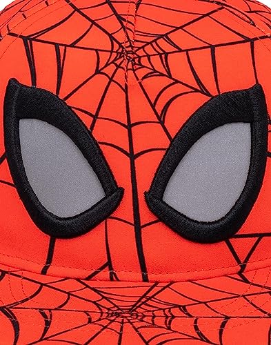 Marvel Spider-Man Kids Snapback Cap | Red Summer Hat for Boys & Girls | Spiderman Superhero Graphic Sun Cap | Adjustable Clasp Spider Web Headwear | Cool Merchandise Gift for Children