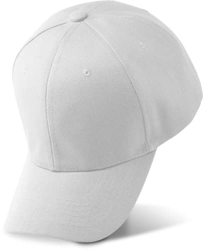 Romens Ltd Girl Boy Plain Baseball Hat Girls Kids Cap Sun Protection (White), 4-14 Years