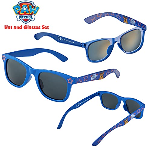 Paw Patrol Baseball Cap and Kids Sunglasses - Boys Sun Hat & UV400 Sunglasses for Kids Summer Set (Blue)
