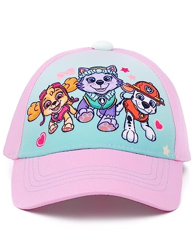 Paw Patrol Girls Snapback Cap & Sunglasses | Pink Summer Hat & Love Heart Shades for Kids | Skye, Everest & Marshall Adjustable Clasp Holiday Headwear | Cool Merchandise Gift for Children