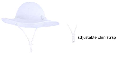 Baby Sun hat, Sun Protection Girl hat Children UV Protection Bow with Ties and Neck Protection Foldable Summer hat White