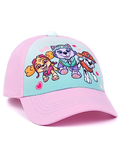 Paw Patrol Girls Snapback Cap & Sunglasses | Pink Summer Hat & Love Heart Shades for Kids | Skye, Everest & Marshall Adjustable Clasp Holiday Headwear | Cool Merchandise Gift for Children