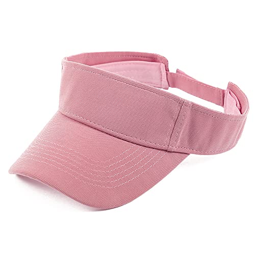 Cysocool Kids Sun Visor Hat 4-12 Years Girls Boys Golf Visor Anti UV Tennis Sun Hat Summer Beach Cool Hat Wide Brim Sun Protection Hat Adjustable Peaked Snapback Cap Sports Running Sun Visor Cap Pink