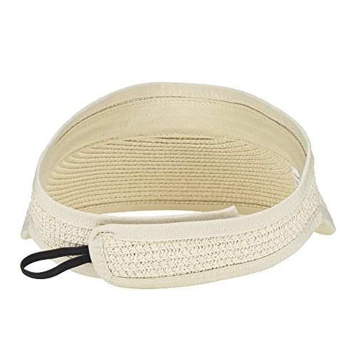 Unisex Kids Straw-Sun-Visor-Hat Summer Wide-Brim Beach Visor Caps for Baby Boys Girls (Fit 3-7T) - beige - 3-7 Years